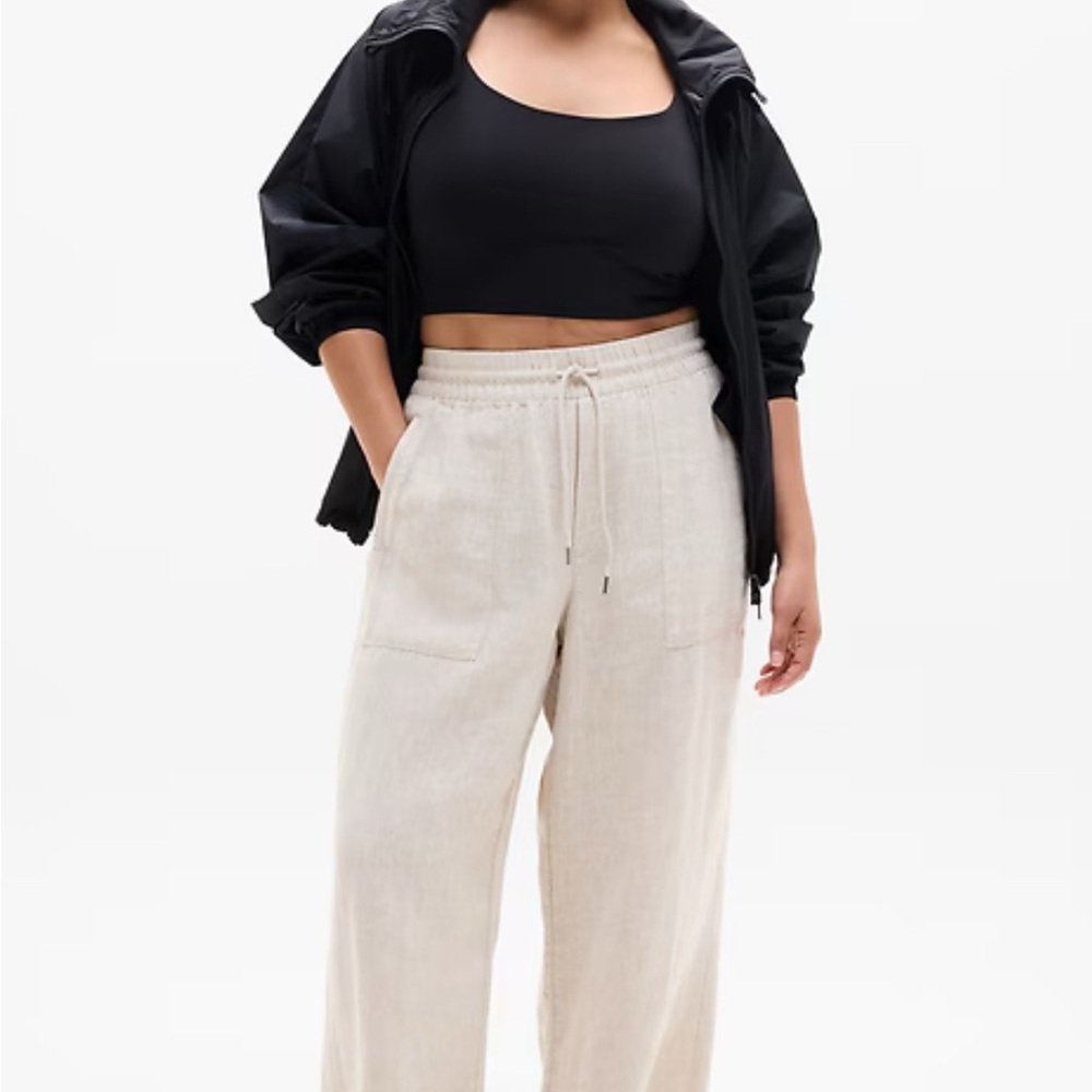 NWOT Athleta Retreat Linen High Rise Wide Leg Pant